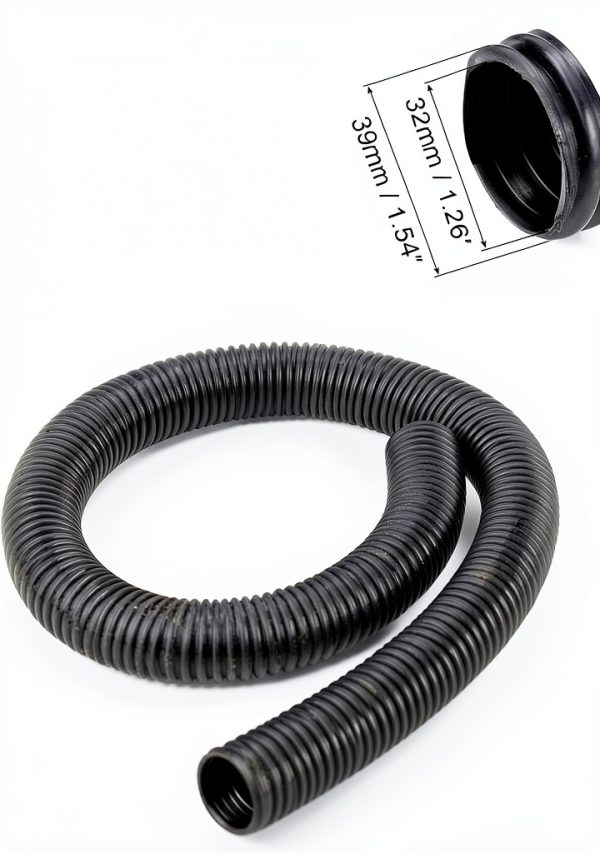PATIKIL EVA Flexible Vacuum Hose 39mm OD 1M Black Industrial-1