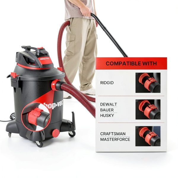 Shop-Vac Premium Universal Vacuum Hose 12ft Red for DeWalt Husky-3